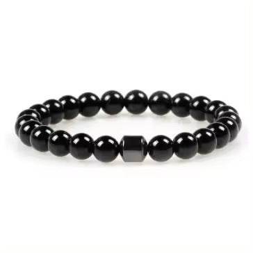 Natural Gemstone Bracelet Vintage Stone Beads Men Women Jewelry - Mubimart
