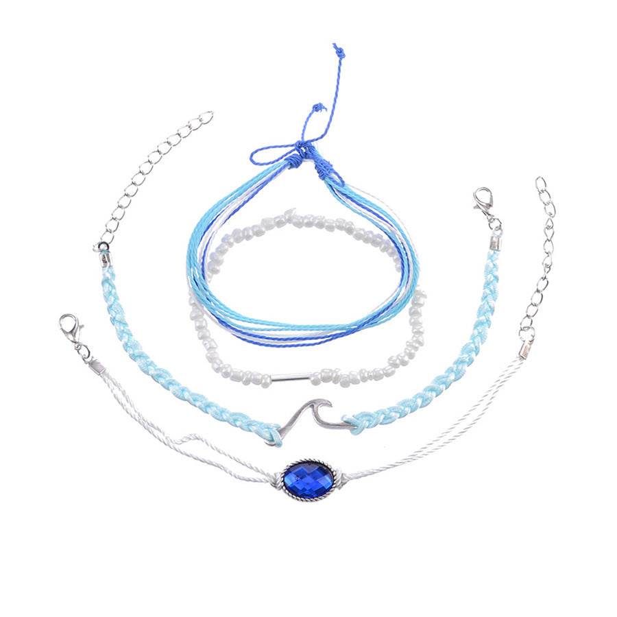 Wave blue gemstone bracelet - Mubimart