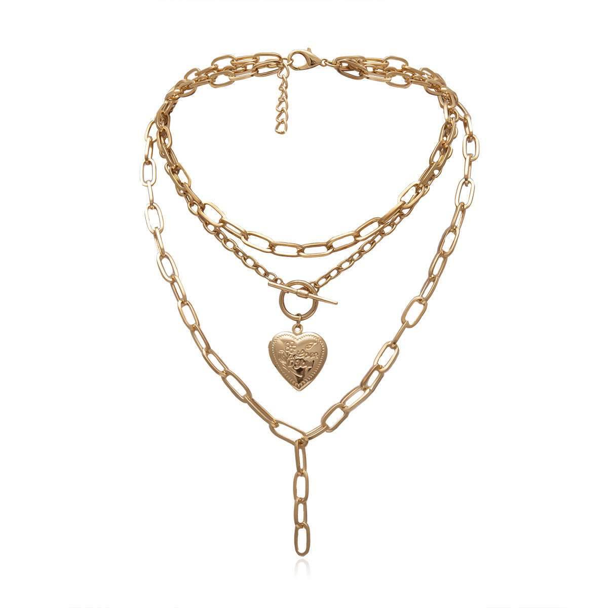 Creative Geometric Thick Chain Tassel Necklace Women - Mubimart