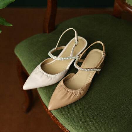 Elegant Leather Block Heel Toe Sandals - Mubimart