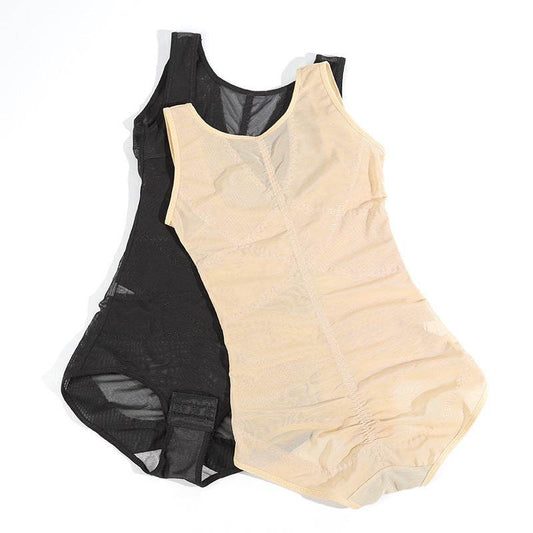 Solid Color Women's Triangle Buckle Shapewear Bodysuit - Mubimart