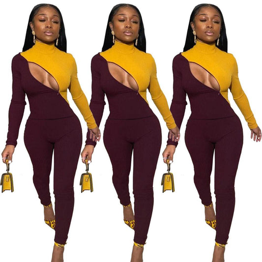 Colorblock bodysuit - Mubimart
