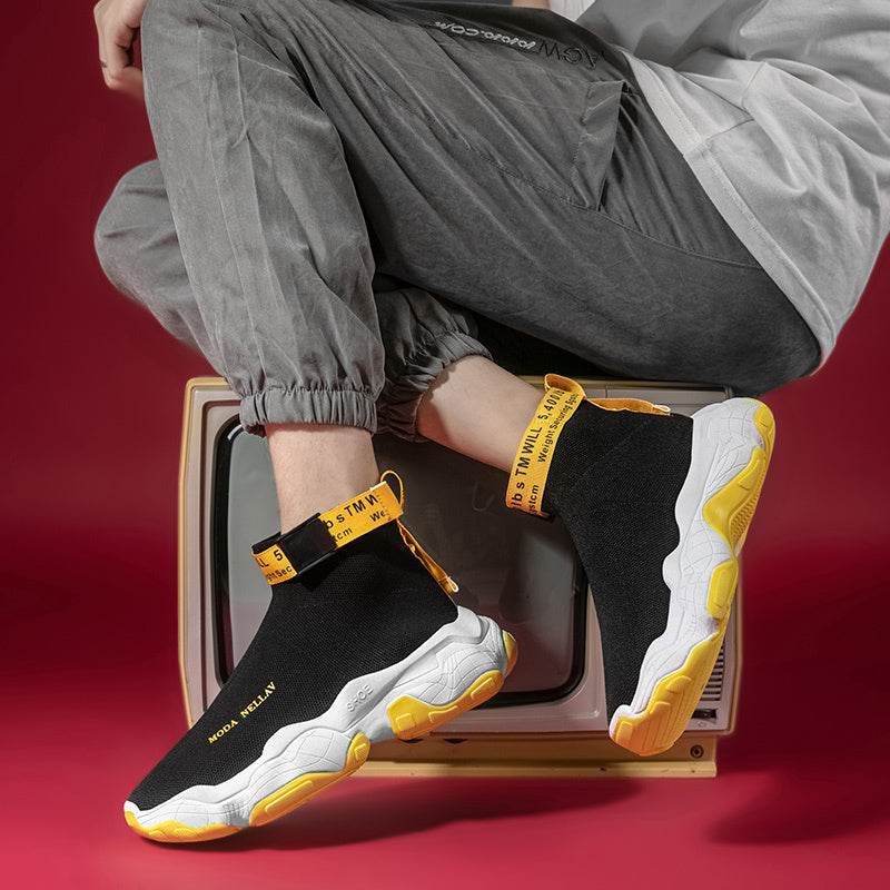 Socks Shoes Sports Shoes Casual Running High Top Shoes Men - Mubimart