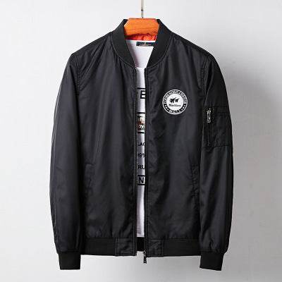 Nylon baseball uniform casual bomber jacket - Mubimart