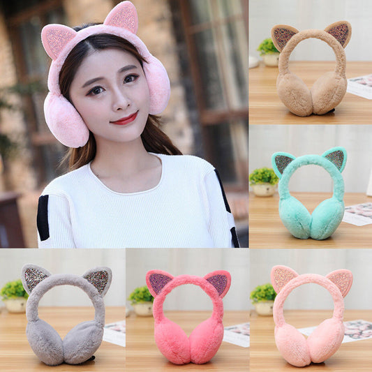 Cat ear shiny earmuffs