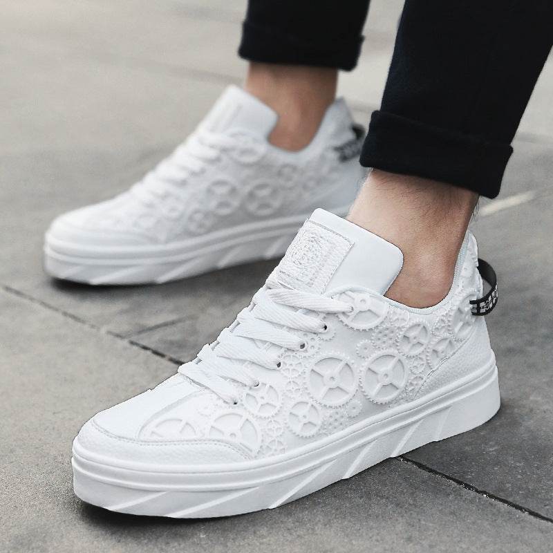 New student shoes men Korean version of the tide white shoes men's casual sports shoes men - Mubimart