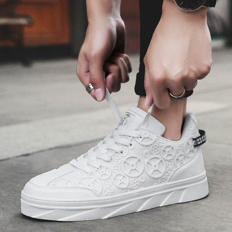 New student shoes men Korean version of the tide white shoes men's casual sports shoes men - Mubimart