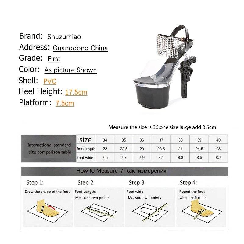 Muffin Sandals Super High Heels Transparent High Heels - Mubimart