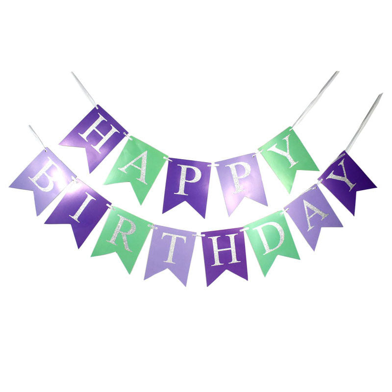 Mermaid Theme Birthday Decoration Party Supplies Children\'s Party Decorations Dessert Cake Cards - Mubimart -