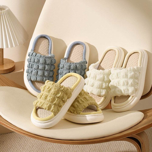 Women's Linen Slipper Indoor Household Cotton And Linen Non-slip - Mubimart