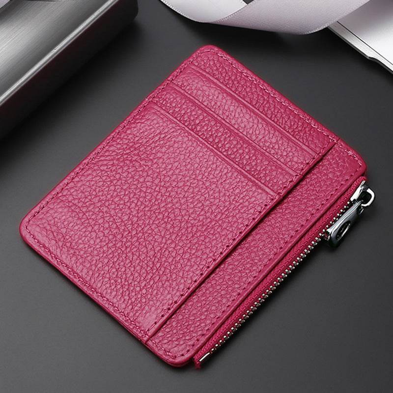Leather Card Holder First Layer Cowhide Card Holder - Mubimart