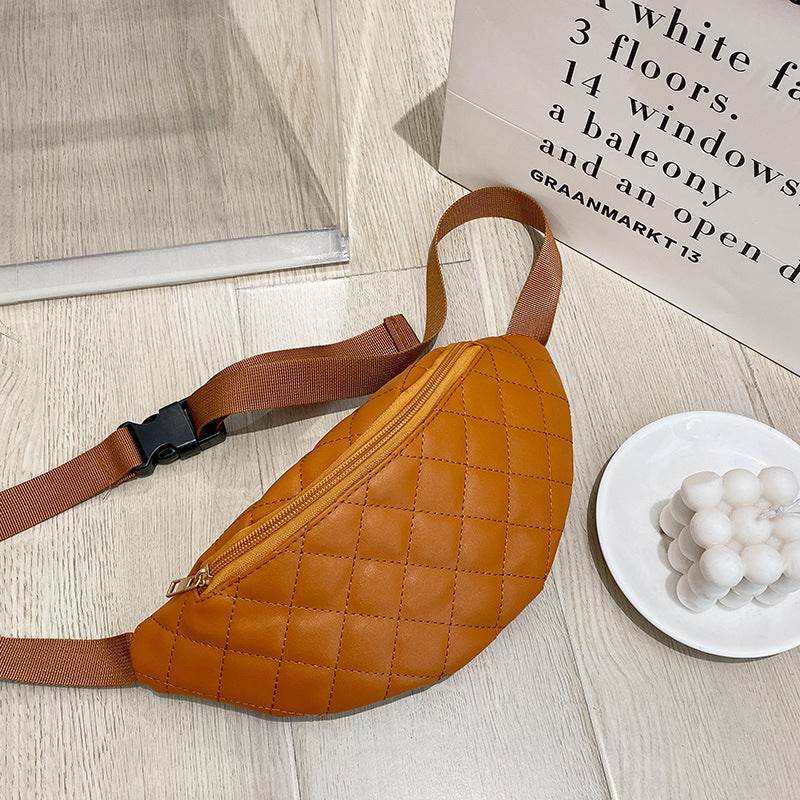 Rhombus Shoulder Bag Women's Leather Small Satchel - Mubimart