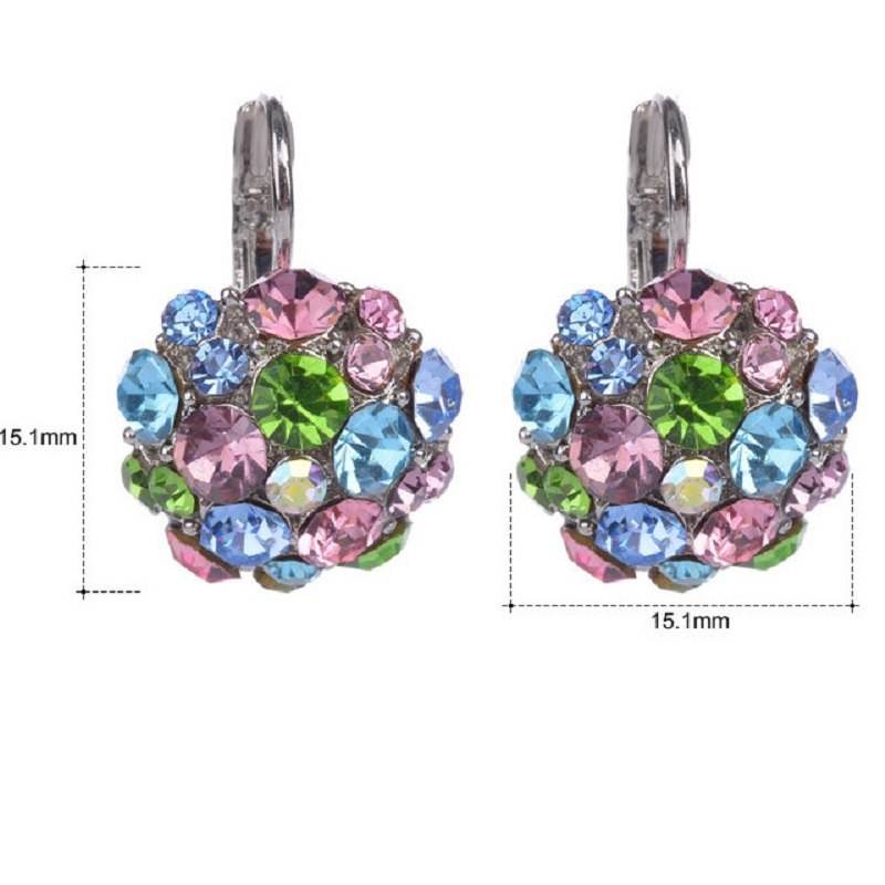 Gold Color Romantic Crystal Flower Hoop Earrings Fashion Wedding Earrings For Women Jewelry - Mubimart