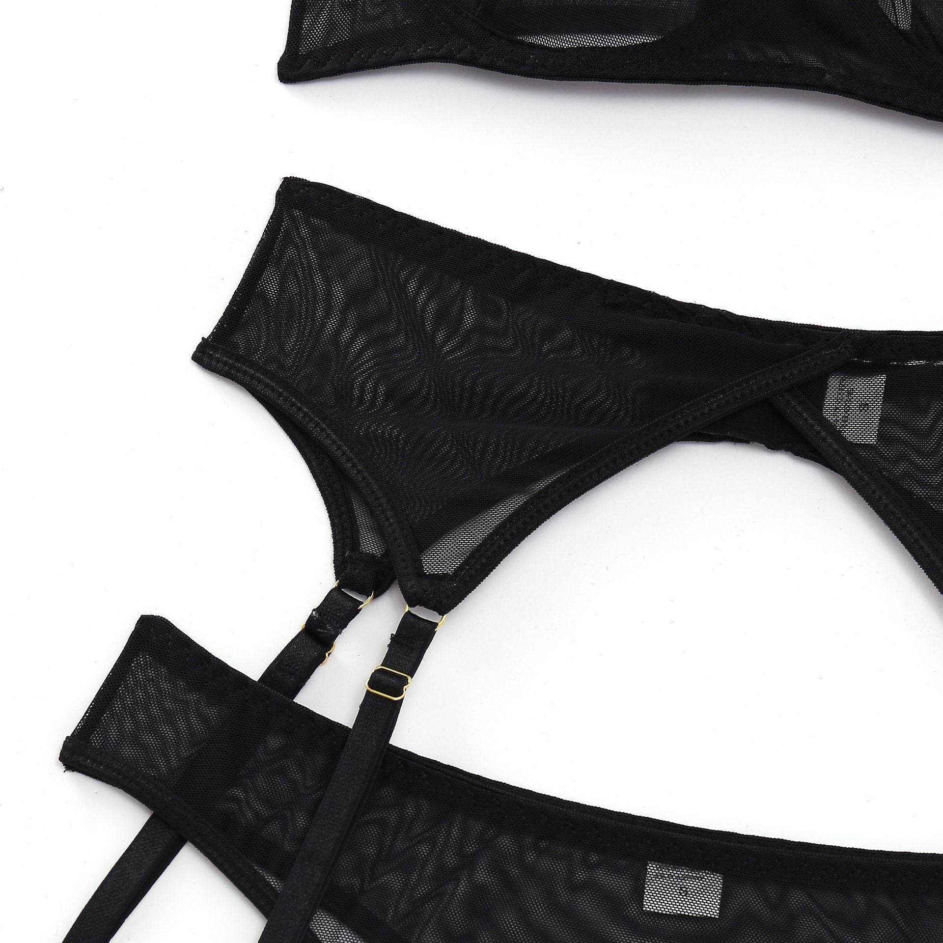 Three-piece Sexy Lingerie Garter Belt - Mubimart