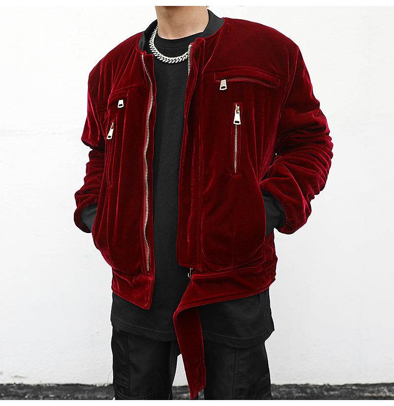Velvet Bomber Jacket - Mubimart