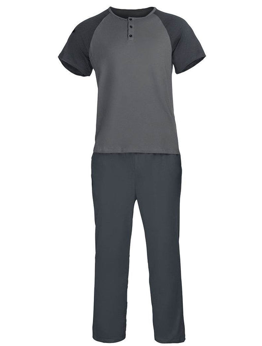 Men's Loungewear Striped Suit Short-sleeved Trousers - Mubimart