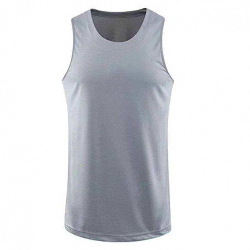 Breathable Ice Silk Sports Vest Men's Workout Sleeveless T-shirt - Mubimart
