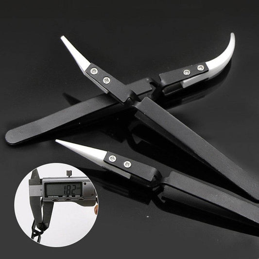 Anti-Static Ceramic Tweezers Black Handle Clamping Tweezers - Mubimart
