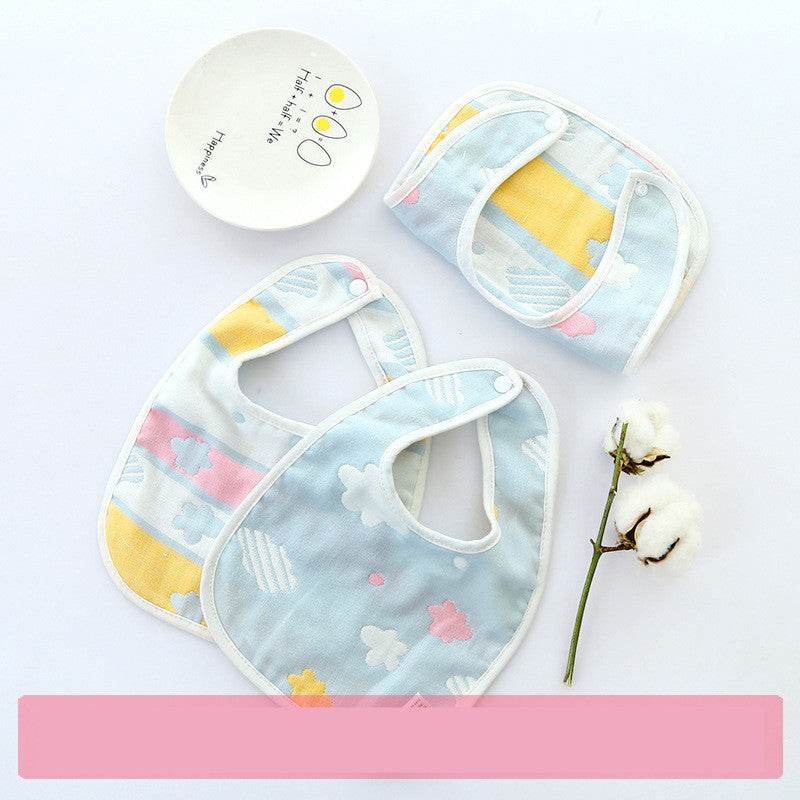U-shaped Bib Children's 6-layer Cotton Gauze Bib Cartoon Custom Infant Baby Supplies 360 Rotating Bib - Mubimart
