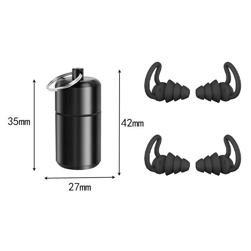 Noise-reduction Ear Plugs Aluminum Box Nano Silicone Soundproof Earplugs Sleep Soundproof Waterproof Earplug - Mubimart