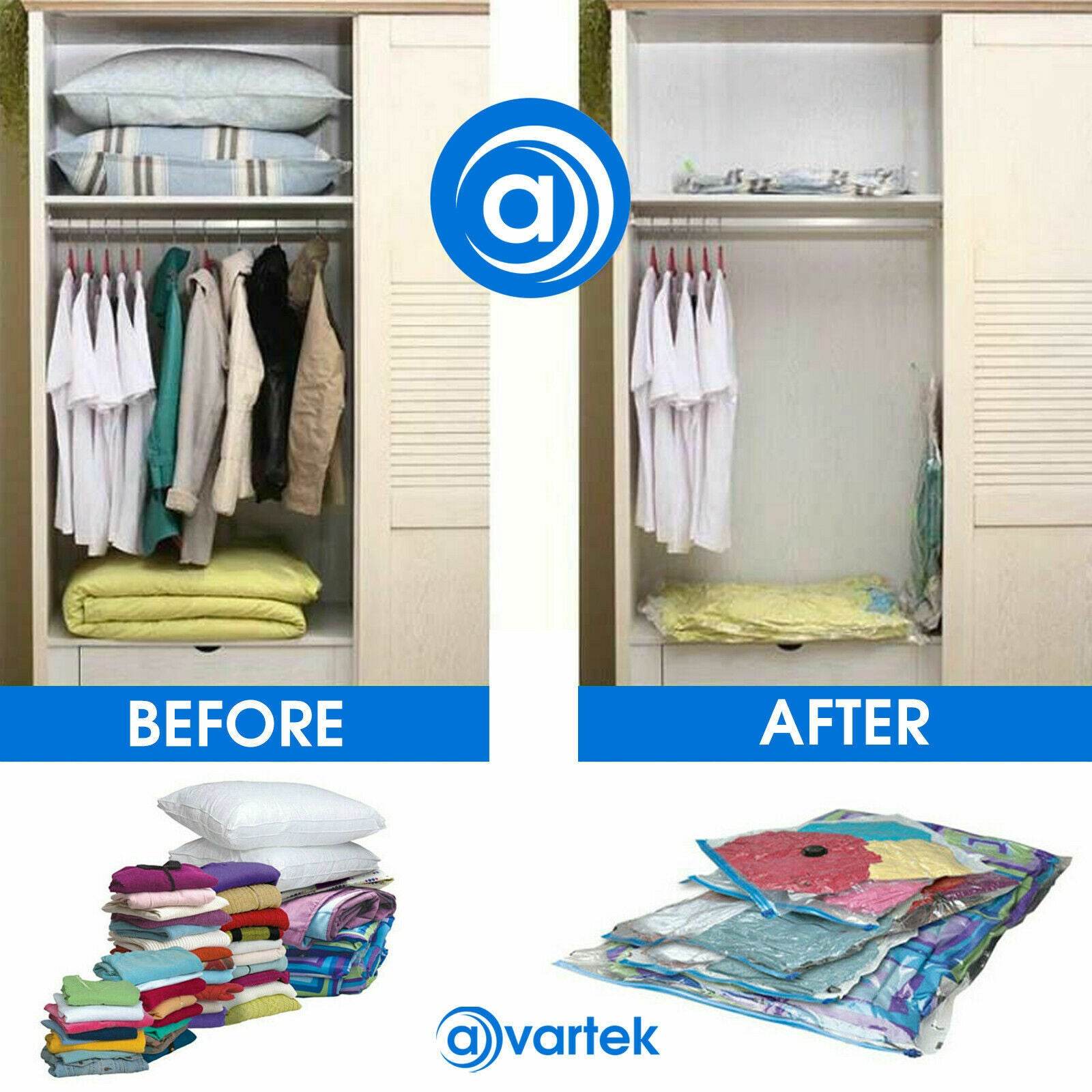 6 X STRONG VACUUM STORAGE SPACE SAVING BAGS VAC BAG SPACE SAVER VACCUM VACUM-BAG - Mubimart