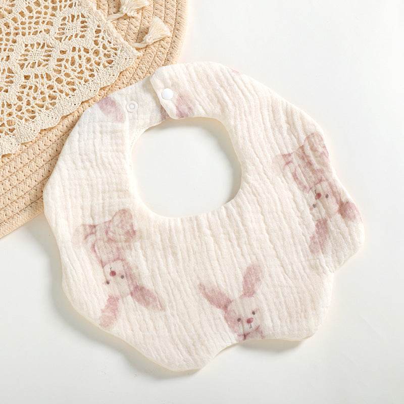6 Layers Cotton Cloth Petal Bib Children's Saliva Towel Can Rotate 360 Degrees - Mubimart