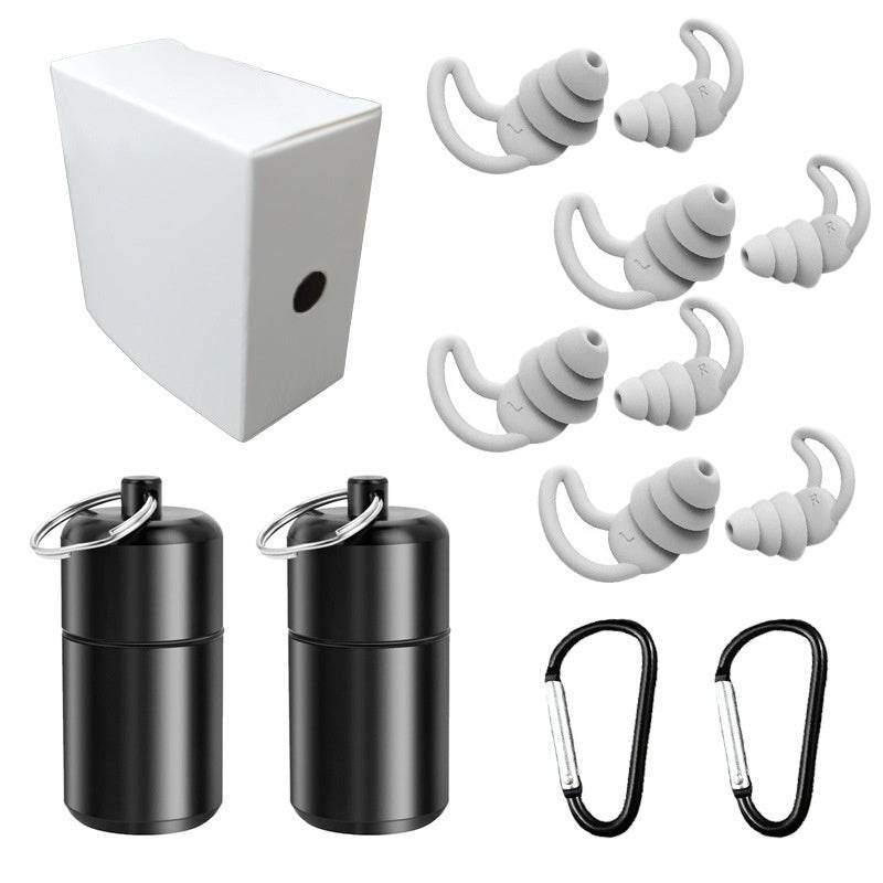Noise-reduction Ear Plugs Aluminum Box Nano Silicone Soundproof Earplugs Sleep Soundproof Waterproof Earplug - Mubimart