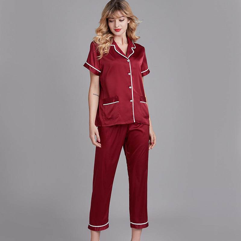 Summer large Pajama two piece suit - Mubimart