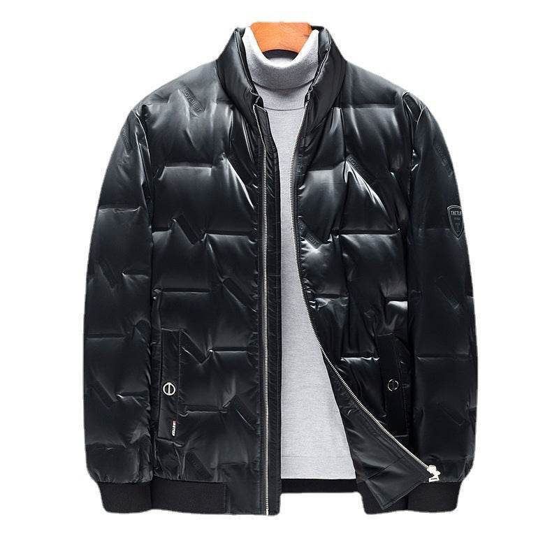 Down Jacket Men's Casual Stand Collar White Duck Down Thickening - Mubimart
