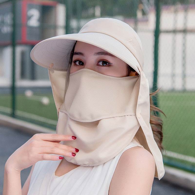 Sun Hats For Women Summer Sun Visor Hat With Big Heads Wide Brim Beach Hat Omnibearing UV Female Caps Face Neck Protection - Mubimart