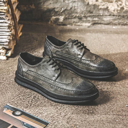 Mens Business Casual Korean Style Trendy British Mens Shoes - Mubimart