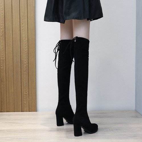 Fashion Suede Over The Knee Rider Boots - Mubimart