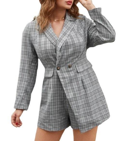 Temperament Commuter Letter V-neck Fashion Plus Size Jumpsuit - Mubimart