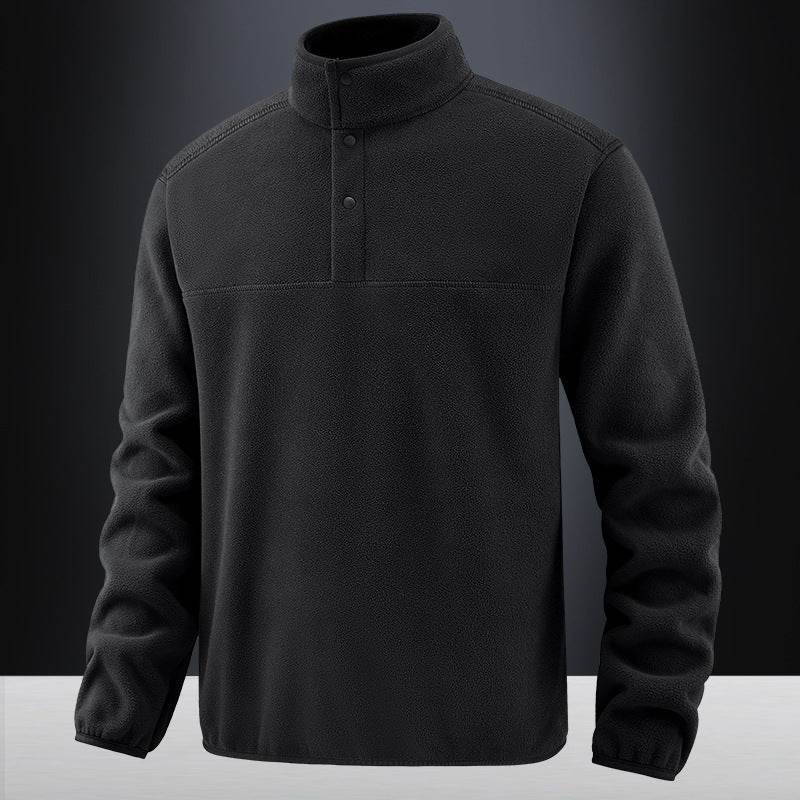 Men's Fleece Fleece-lined Stand Collar Jacket - Mubimart