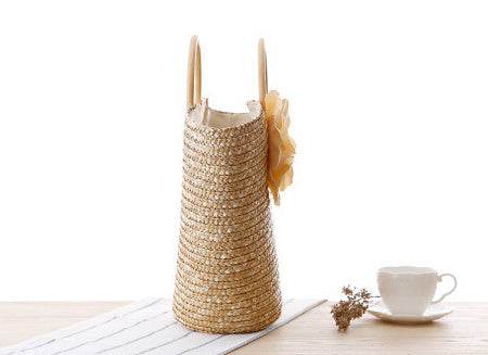Straw bag beach bag handbag - Mubimart