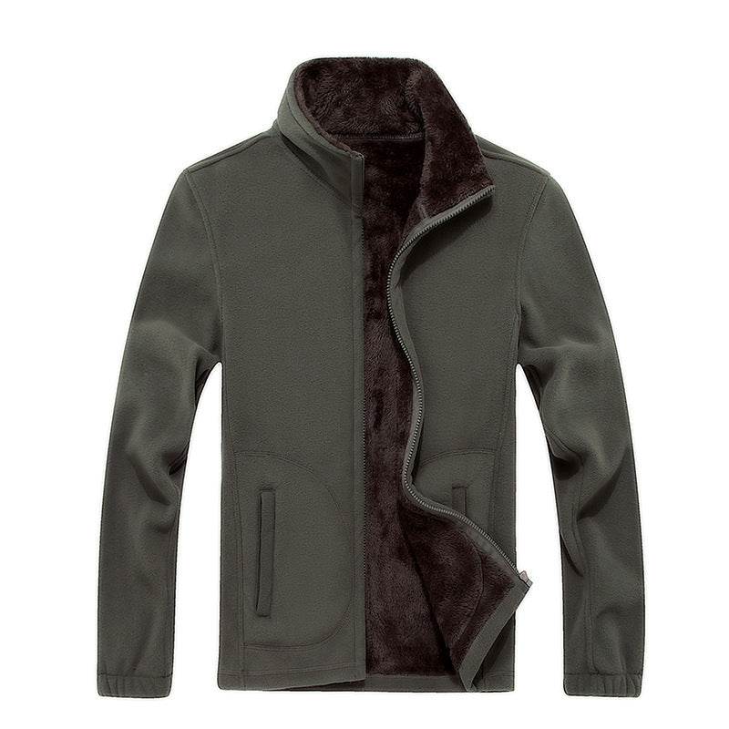 Thick fleece cardigan jacket - Mubimart