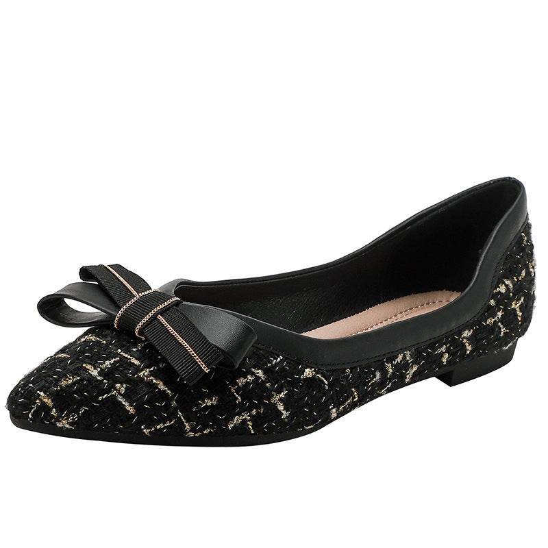 Women's Flat Pointed Toe Flat Elegant Pumps - Mubimart