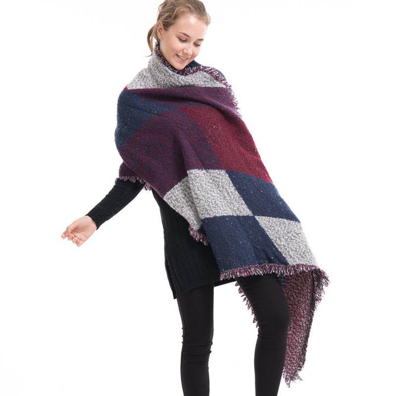 Beveled cashmere shawl - Mubimart