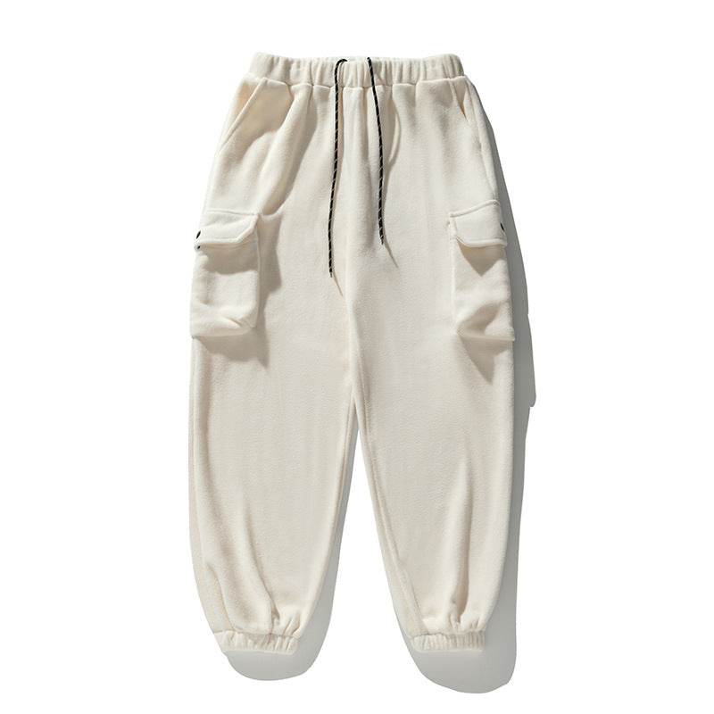 Polar Fleece Loose Sports Workwear Sweatpants - Mubimart