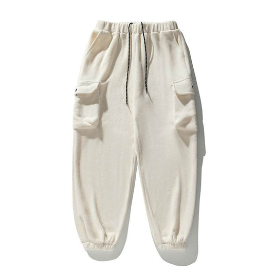 Polar Fleece Loose Sports Workwear Sweatpants - Mubimart