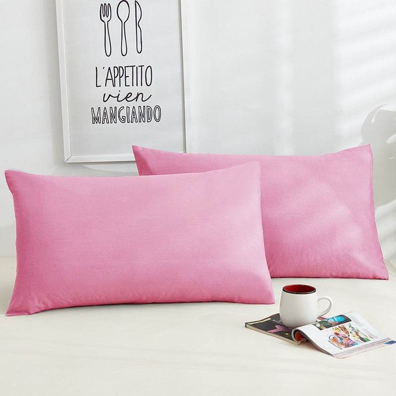 Pure Color Cotton Pillowcases A Pair Of Hotel Hotel Cotton 48X74CM - Mubimart