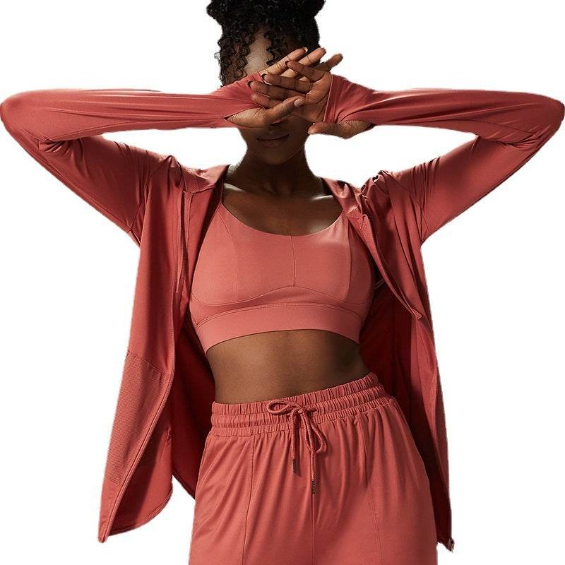 Women's Thin Sports Long-sleeved Workout Clothes Top - Mubimart