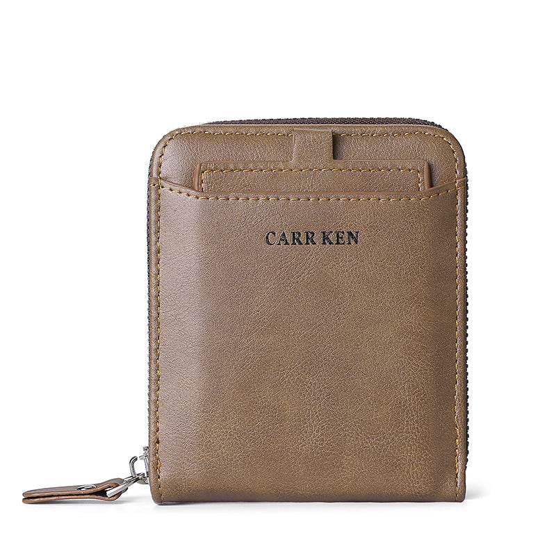 Men's Short Casual Fashion Zipper Wallet - Mubimart