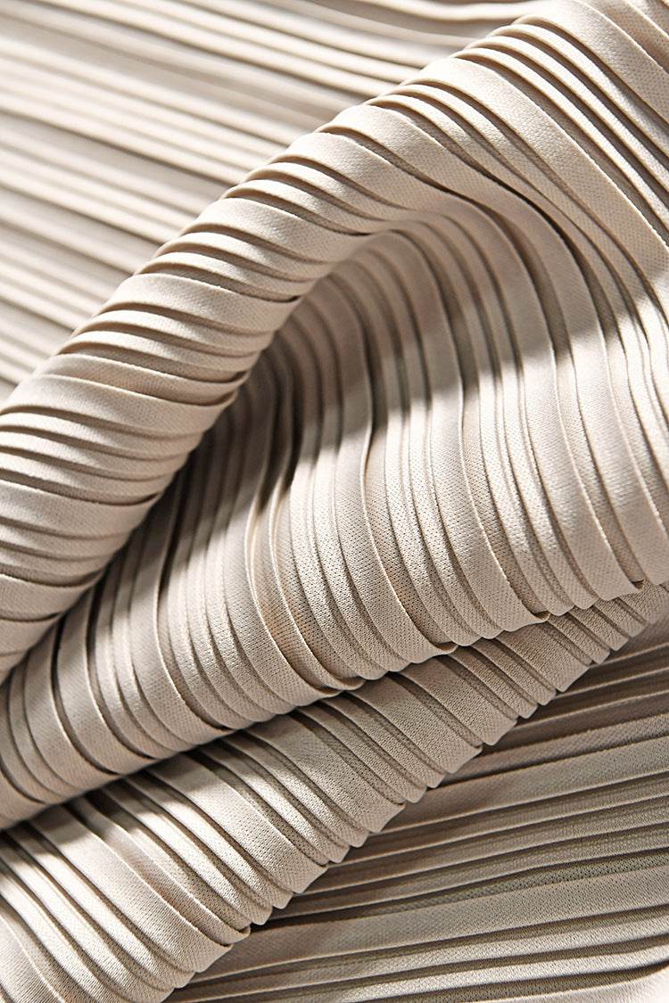 Vintage Inspired Pleated Midi Dress - Mubimart