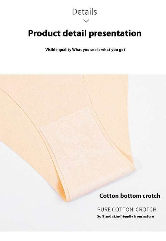 Pure Desire Low Waist Ice Silk Seamless Panties Women's Half Sheath Bikini Sexy Strip Grinding - Mubimart