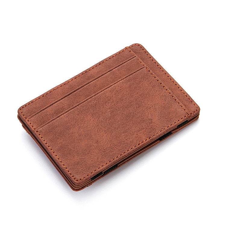 PU Creative Magic Wallet Flip Card Holder Men's Lady's Wallet Zipper Coin Purse Short - Mubimart
