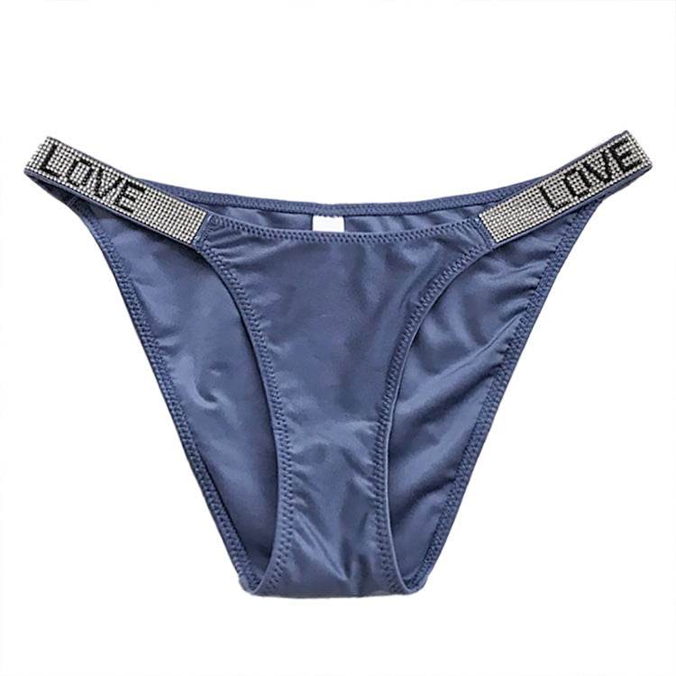 Rhinestone European And American Fitness Sports Hip Lifting Briefs Low Waist Comfort Fashion Hip Underwear For Women - Mubimart