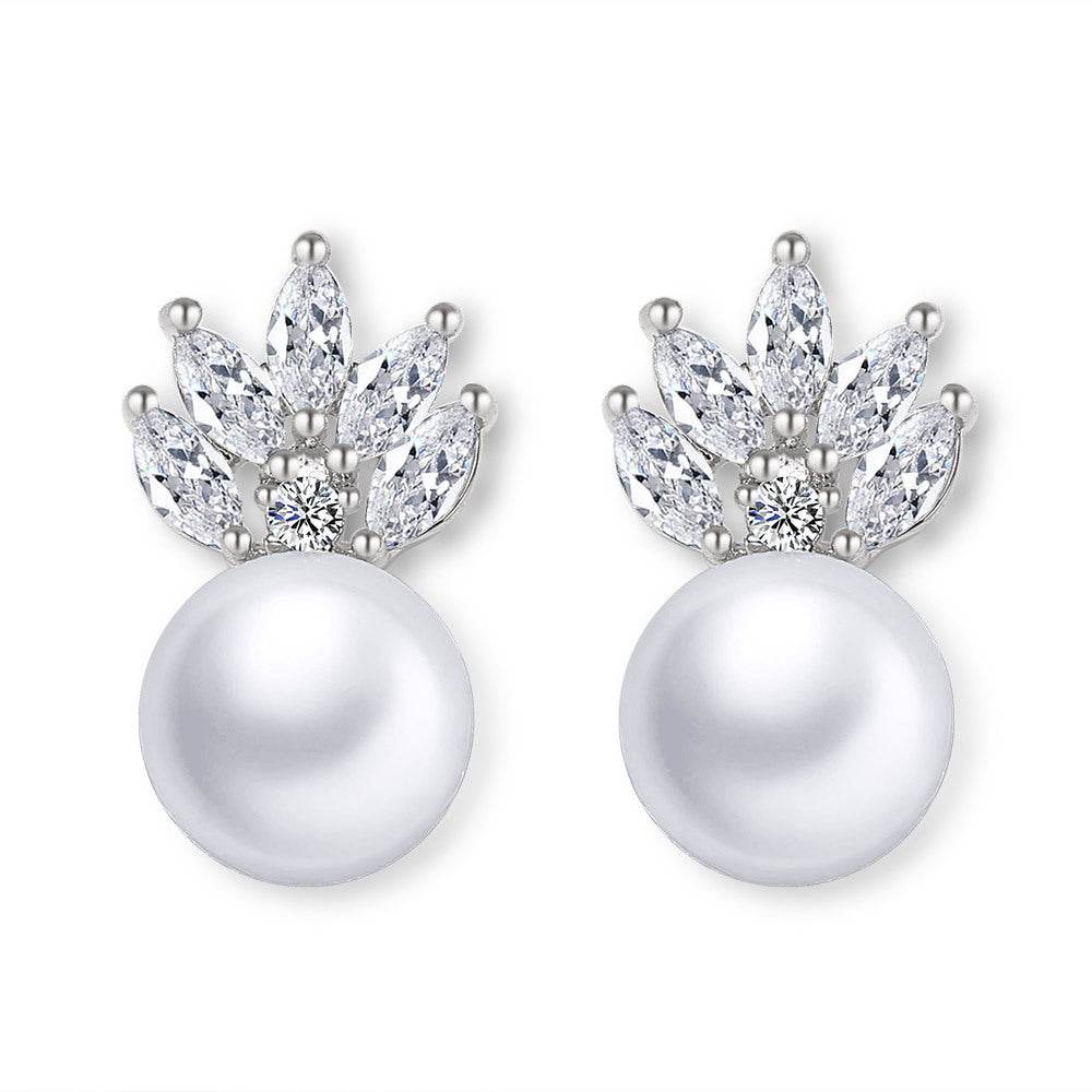 Fashion Simple Pearl Stud Earrings Women - Mubimart