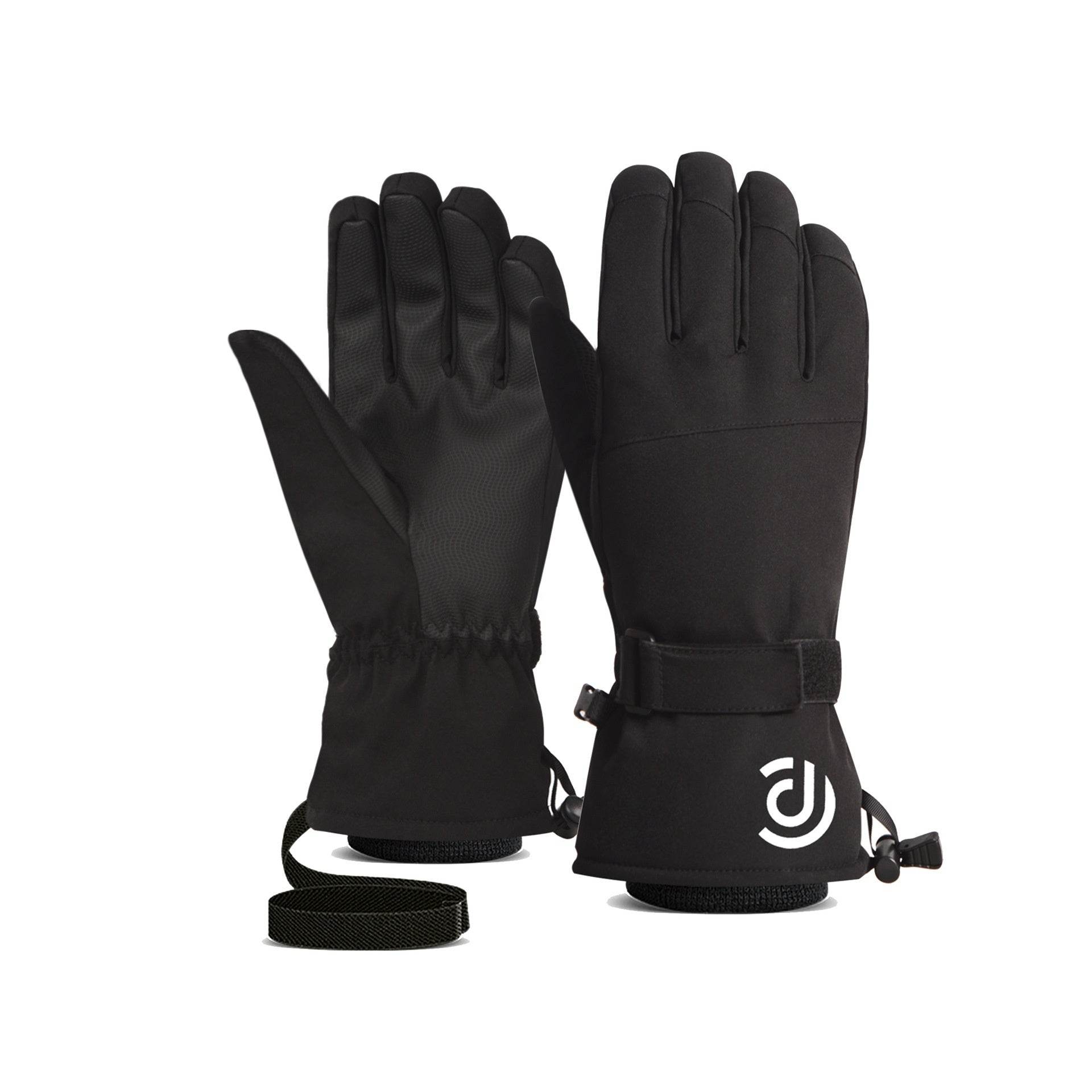 Ski Gloves Men And Women Winter White Warm Cycling Sports Touch Screen Five Fingers - Mubimart