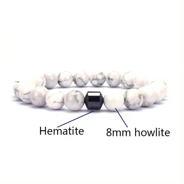 Natural Gemstone Bracelet Vintage Stone Beads Men Women Jewelry - Mubimart